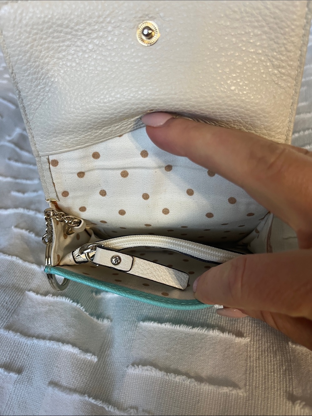 kate spade Turquoise Leather Card Holder with Key Ring - Picture 4 of 11